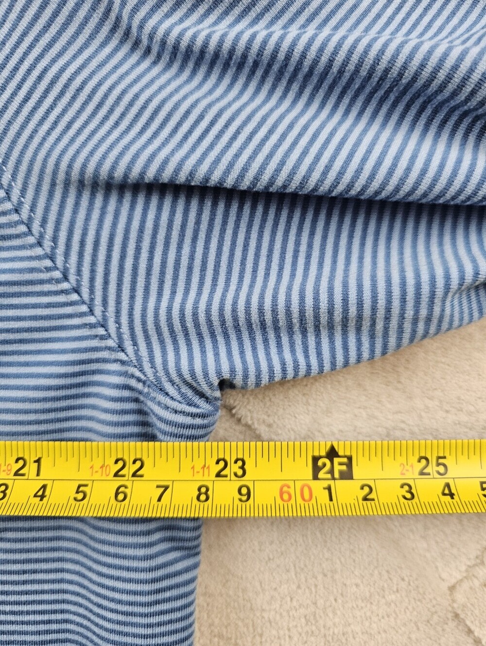 Southern Tide Quarter Zip Sweatshirt Mens Large Striped Blue Performance Golf - Picture 5 of 9